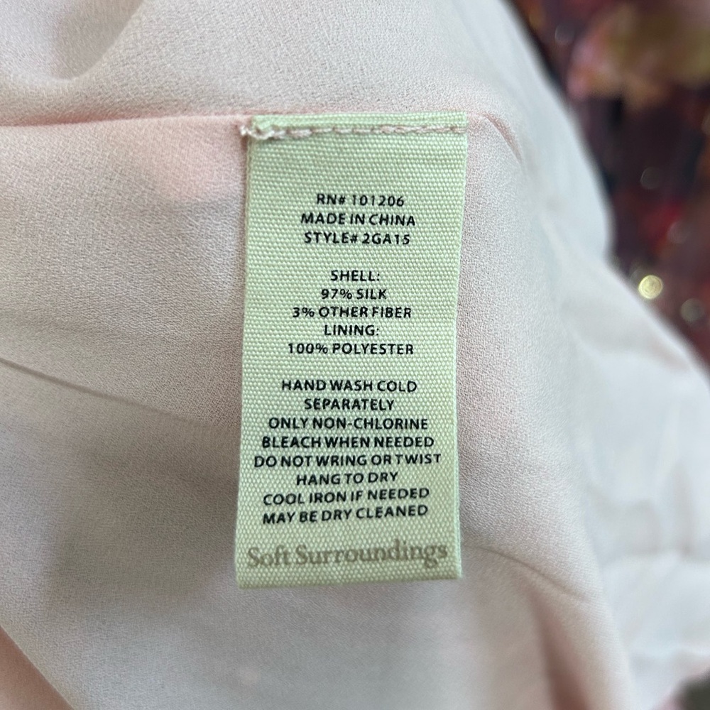 SOFT SURROUNDINGS NWT Rina Lurex Swiss Dot Silk Floral Maxi Dress Size 16 $250 - Picture 8 of 9